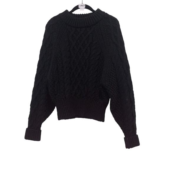 Knit Sweater, Fitted Waist, Goth, Old Money, H&M, S, Black - Picture 1 of 3